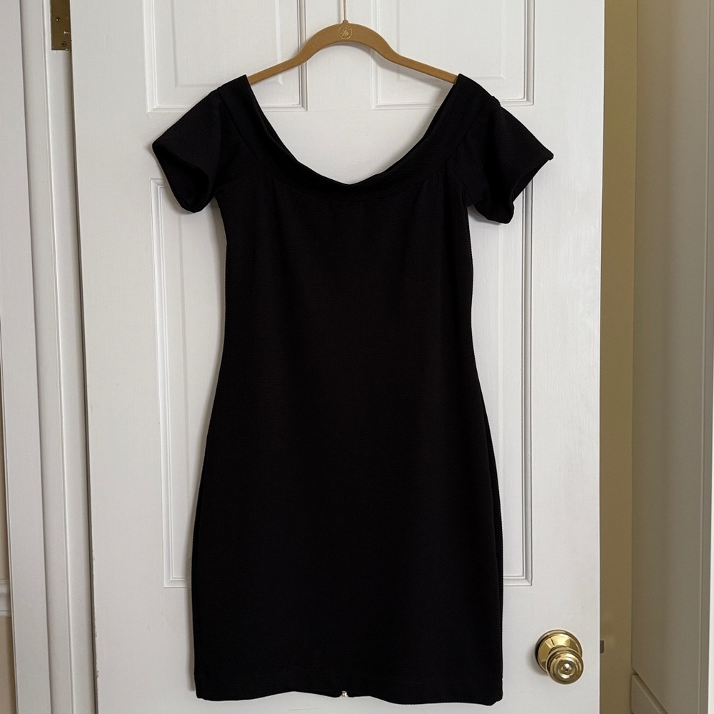 Dress the Population Black Off-Shoulder Mini Dress